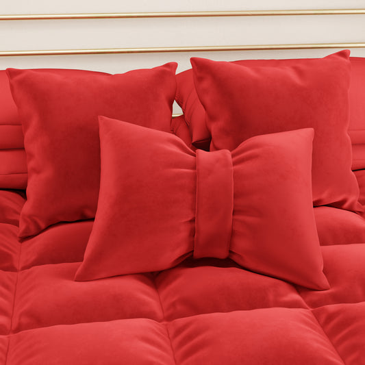 Cuscini Arredo in Velluto 2pz, Cuscini divano Rosso