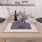 Runner da Tavolo Elegante Shabby Chic con Pizzo e Fiocchi Malva