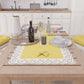 Runner da Tavolo Elegante Shabby Chic con Pizzo e Fiocchi Giallo