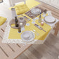 Elegant Shabby Chic Kitchen Centerpiece with Yellow Lace and Bows 