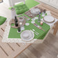Elegant Shabby Chic Kitchen Centerpiece with Lace and Green Bows 