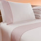 Draps unis en satin de coton avec queue de rat rose