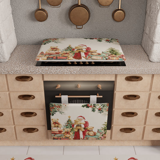 Housse de Plaque de Cuisson de Noël pour Cuisine en Impression Digitale Sweet Santa