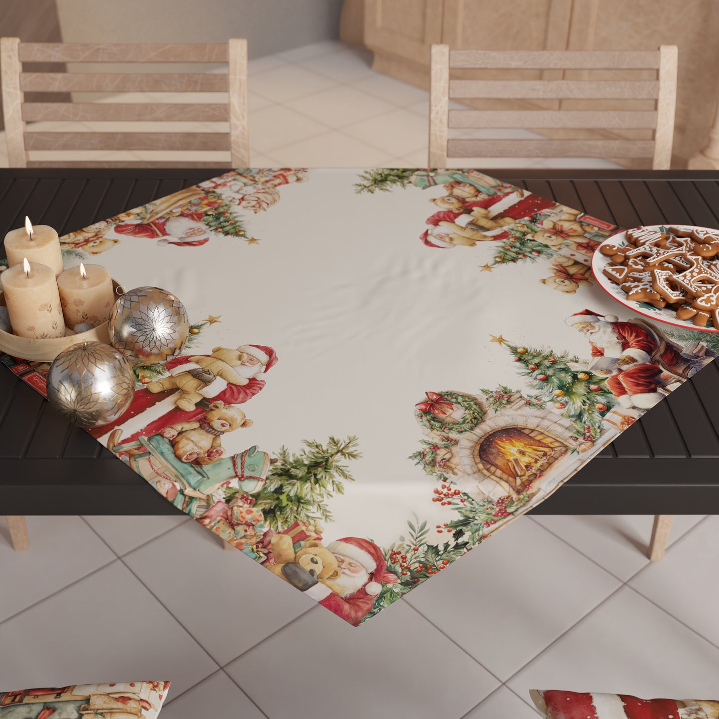 Centre de Table de Noël pour Cuisine en Impression Digitale Sweet Santa
