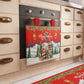 Housse de Four de Noël pour Cuisine en Impression Numérique Santa Village