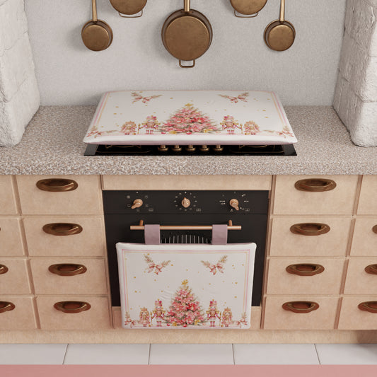 Housse de Four de Noël pour Cuisine en Impression Numérique Casse-Noisette Rose