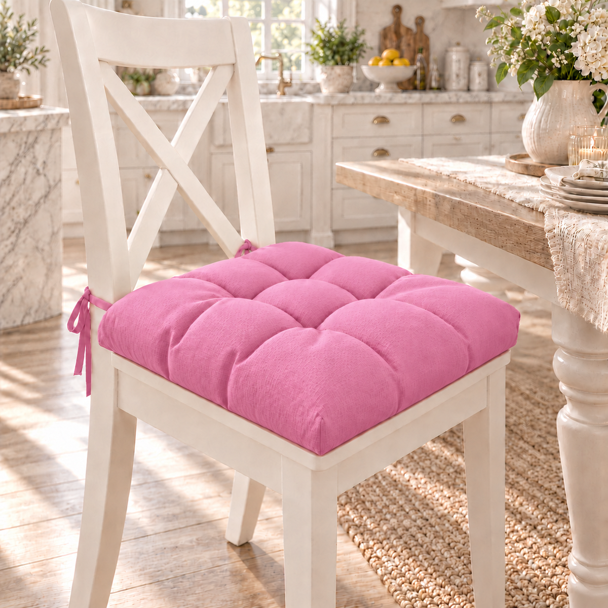 Kitchen Chair Cushions, Chair Cushions 6 Pieces Fuchsia