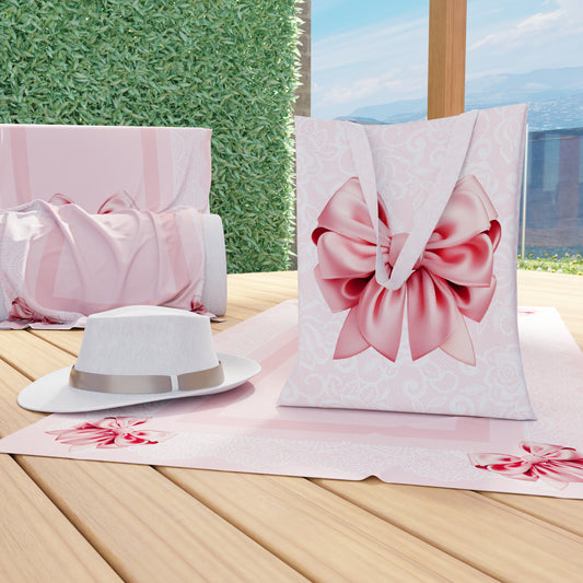 Borsa Shopper Donna, Borsa Spesa Riutilizzabile, Borsa Tote, Fiocco Rosa