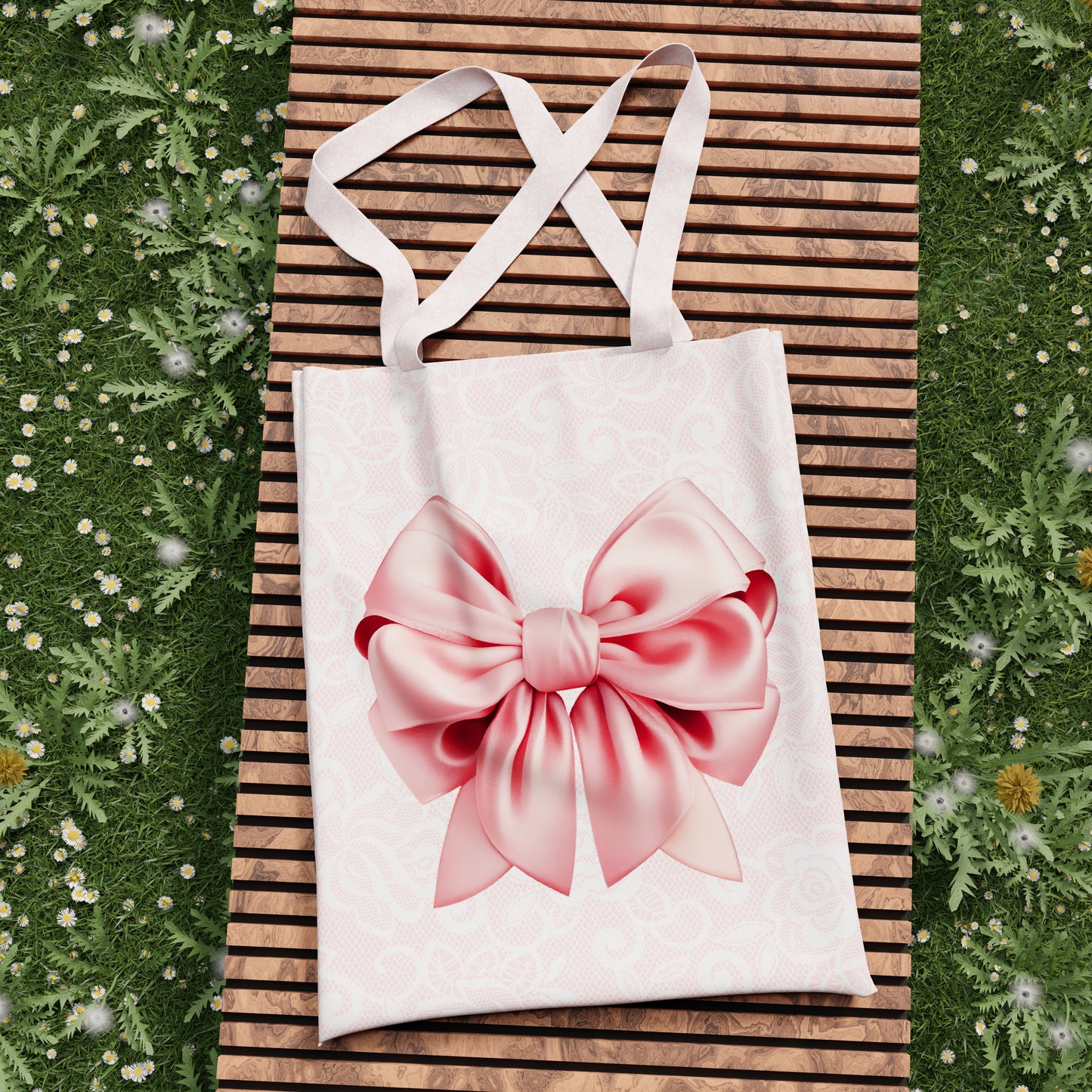 Borsa Shopper Donna, Borsa Spesa Riutilizzabile, Borsa Tote, Fiocco Rosa