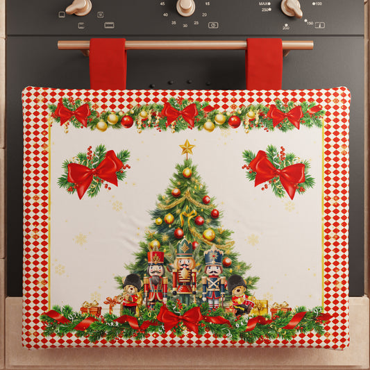 Housse de Four de Noël pour Cuisine en Impression Numérique Casse-Noisette Rouge