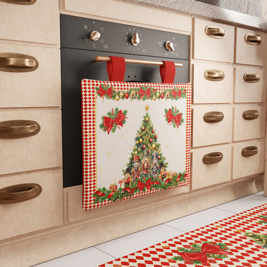 Housse de Four de Noël pour Cuisine en Impression Numérique Casse-Noisette Rouge