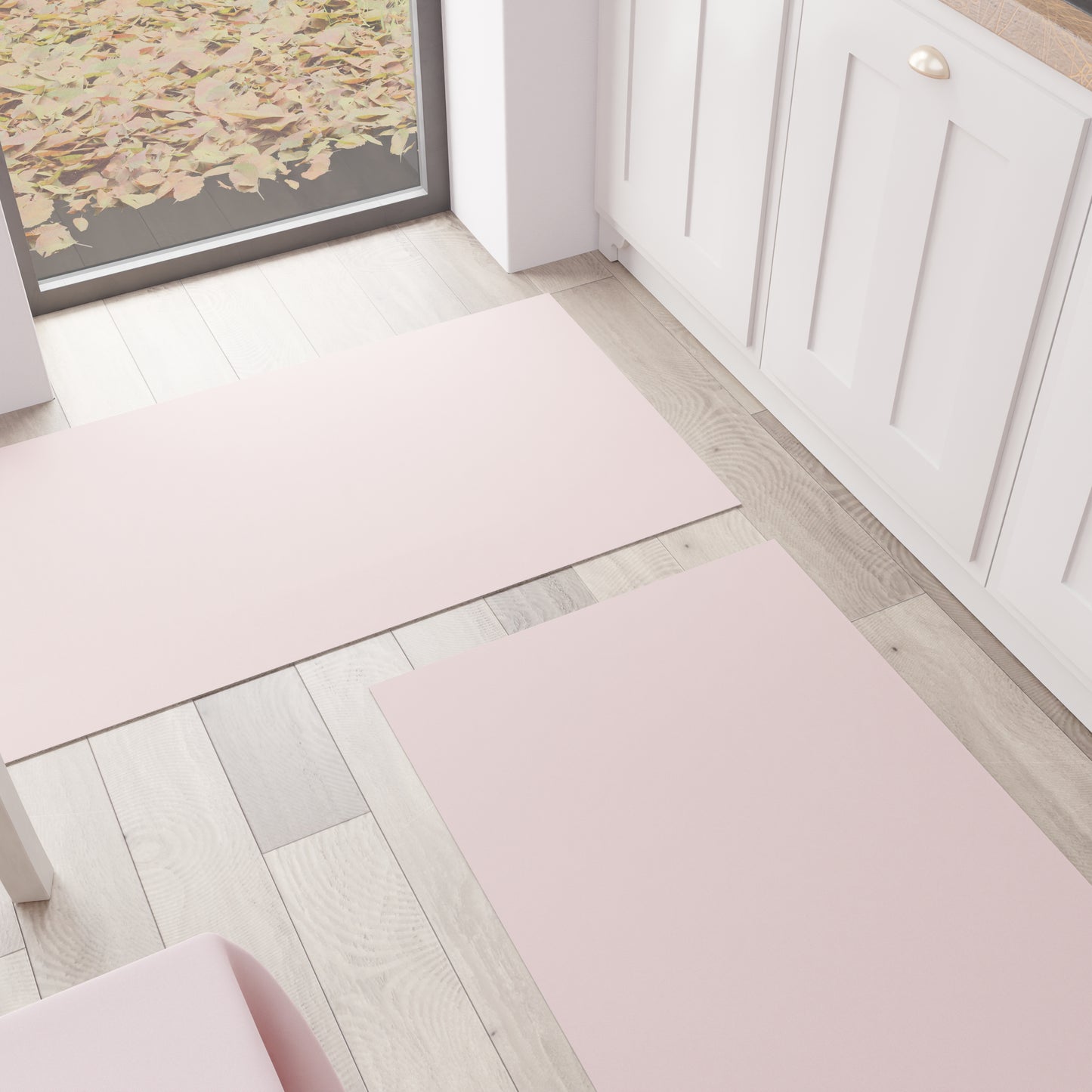 Kitchen Rug, Kitchen Runner, Plain Pink
