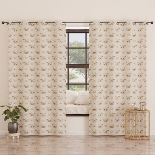 Tenda Arredo da Interno a Pannelli con Anelli Fiocco Beige