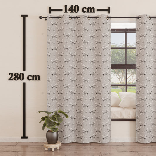 Tenda Arredo da Interno a Pannelli con Anelli Fiocco Grigio