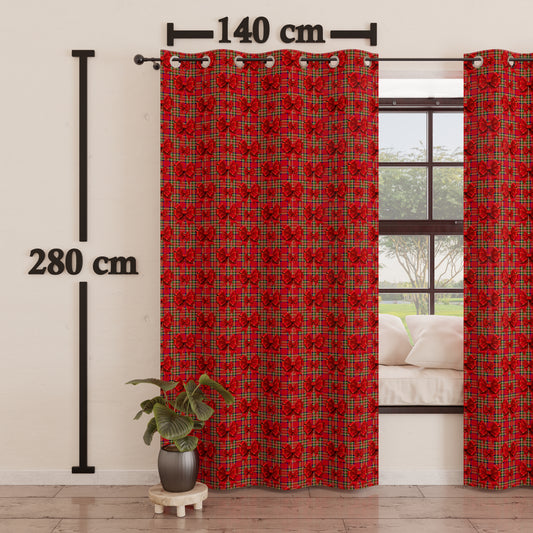 Tenda Arredo da Interno a Pannelli con Anelli Fiocco Tartan, Fantasia Scozzese