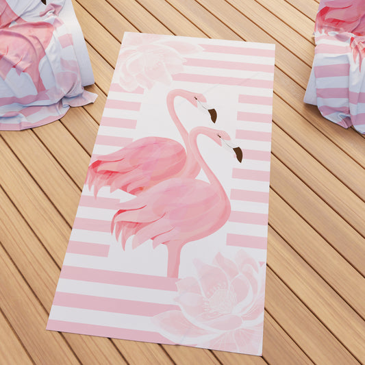 Microfibre Beach Towel, Beach Towel, Sunbed Towel, Flamingo