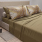 Draps en Coton, Parure de Lit avec Taies d'Oreiller en Impression Digitale Marbre Taupe