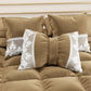 Coussins décoratifs en velours avec volant et dentelle rebrodée 2 pcs, coussins de canapé taupe By Sissy