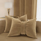 Coussin décoratif Noeud en velours 40x50 cm, coussin de canapé taupe