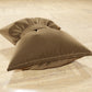 Coussin décoratif Noeud en velours 40x50 cm, coussin de canapé taupe
