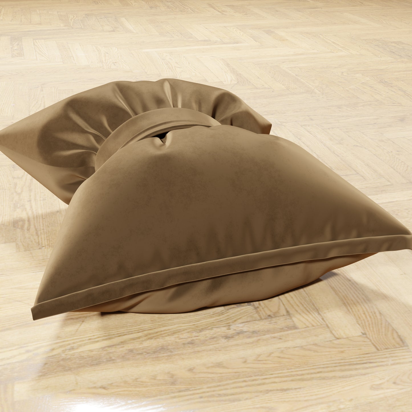 Coussin décoratif Noeud en velours 40x50 cm, coussin de canapé taupe