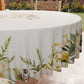 Nappe ronde élégante anti-taches - Idéale pour cuisine et salle à manger - Botanique