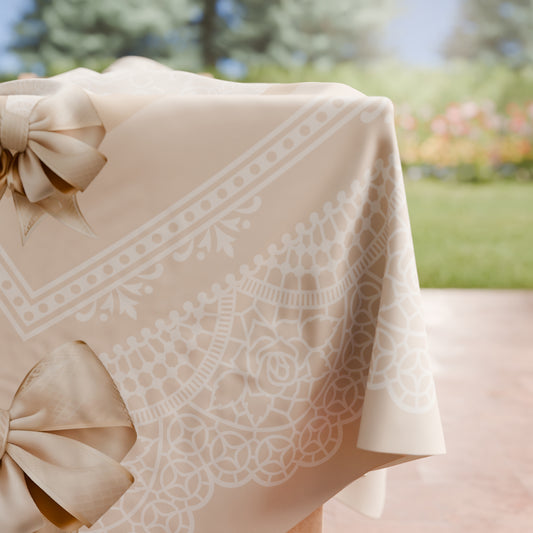 Tovaglia da tavola Antimacchia, Copritavolo da Cucina, Fiocco Beige
