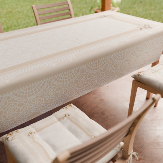 Tovaglia da tavola Antimacchia, Copritavolo da Cucina, Fiocco Beige
