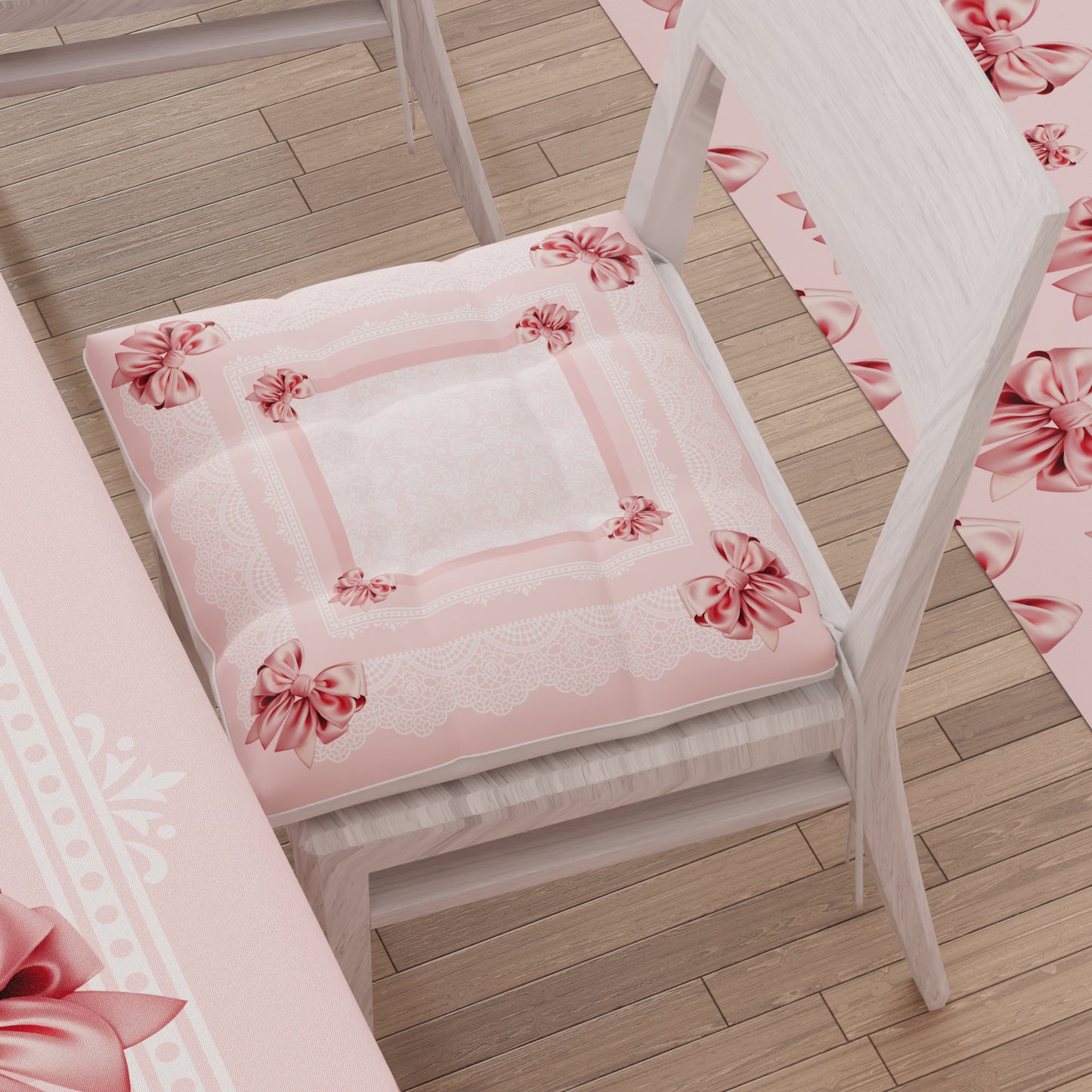 Cuscini per Sedie Cucina 6 Pezzi Fiocco Rosa Stampa Digitale 4K Made in Italy | PETTI