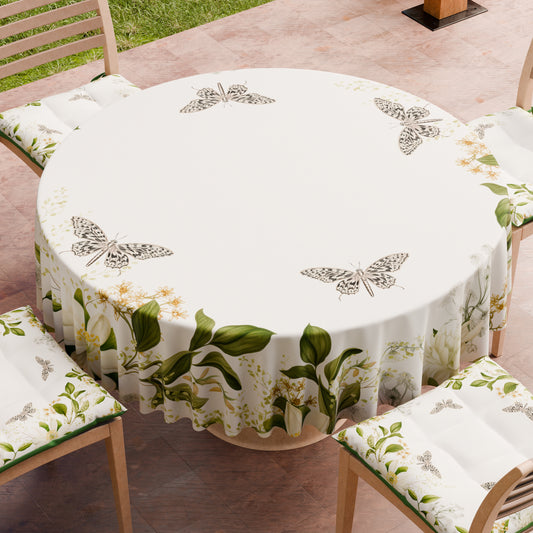 Tovaglia Rotonda Antimacchia Elegante - Ideale per cucina e sala da pranzo - Floral