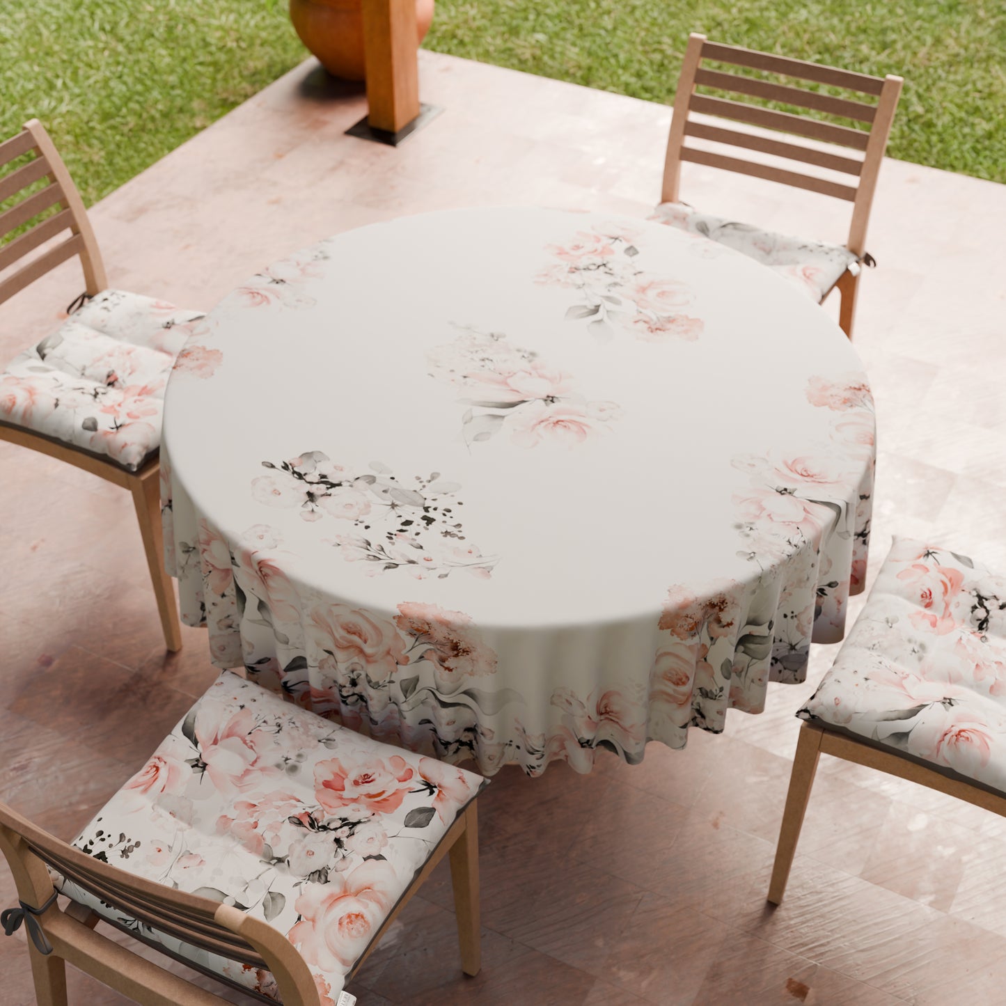 Tovaglia Rotonda Antimacchia Elegante - Ideale per cucina e sala da pranzo - Floreale 17