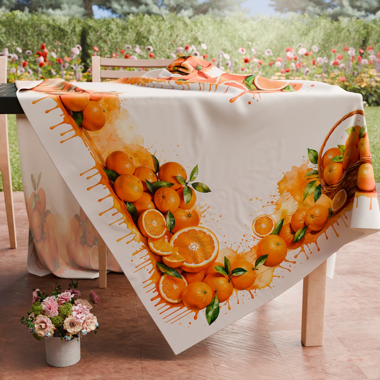 Nappe de table anti-taches, Housse de table de cuisine Fruit - Orange