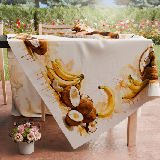 Tovaglia da tavola Antimacchia, Copritavolo da Cucina Fruit - Cocco e Banana