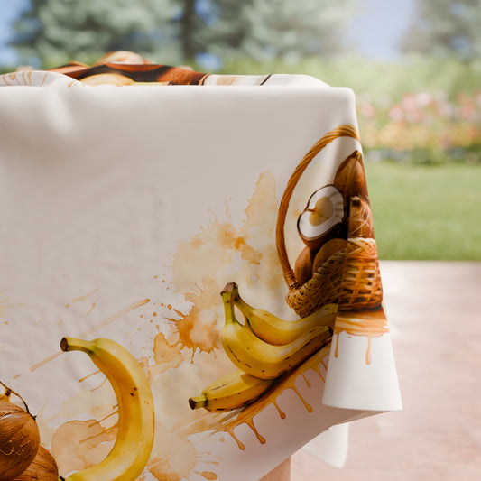 Tovaglia da tavola Antimacchia, Copritavolo da Cucina Fruit - Cocco e Banana