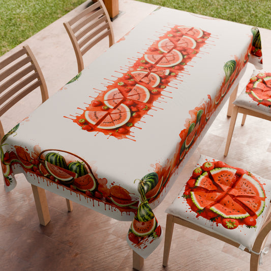 Tovaglia da tavola Antimacchia, Copritavolo da Cucina Fruit - Melone e Fragola
