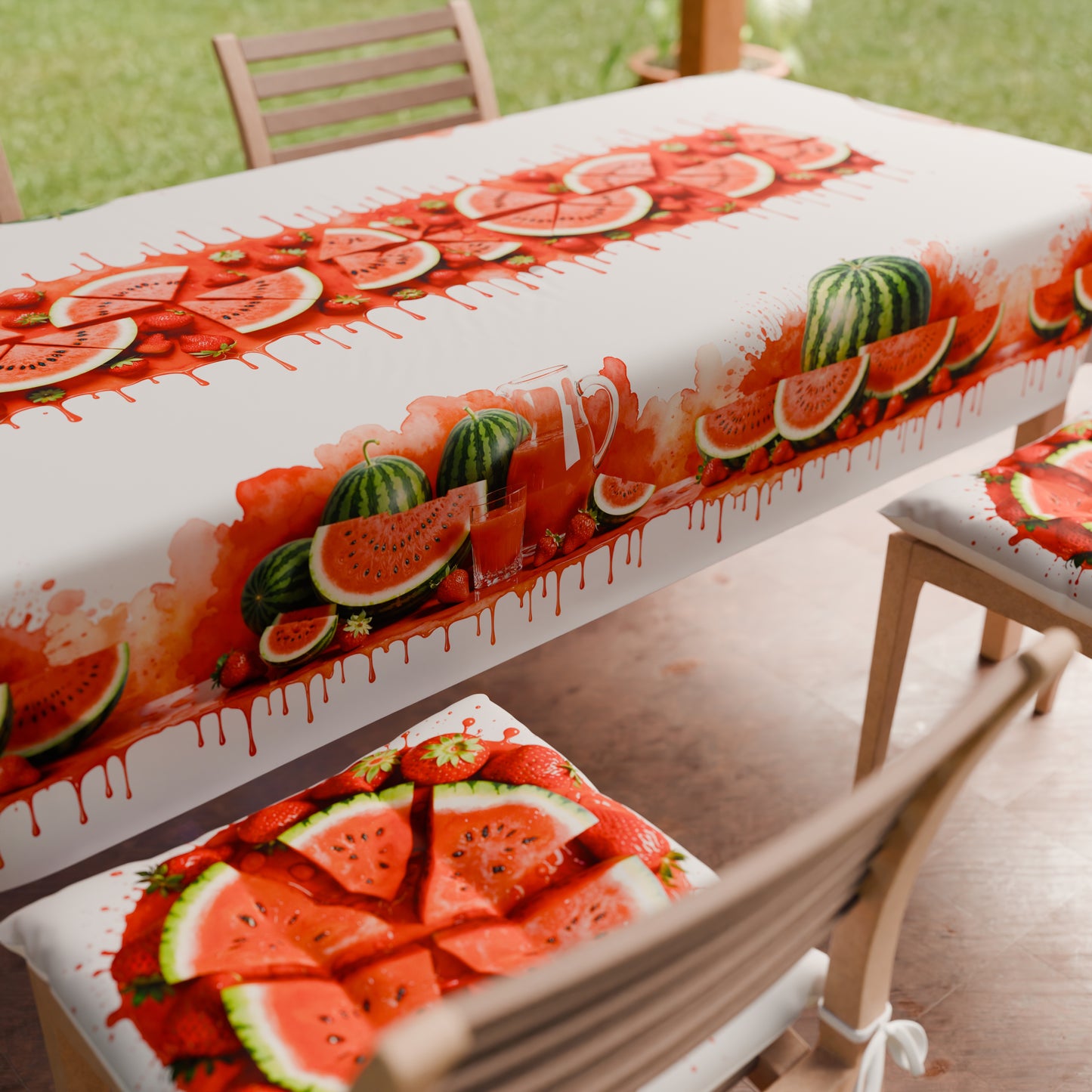 Nappe de table anti-taches, Housse de table de cuisine Fruit - Melon et Fraise