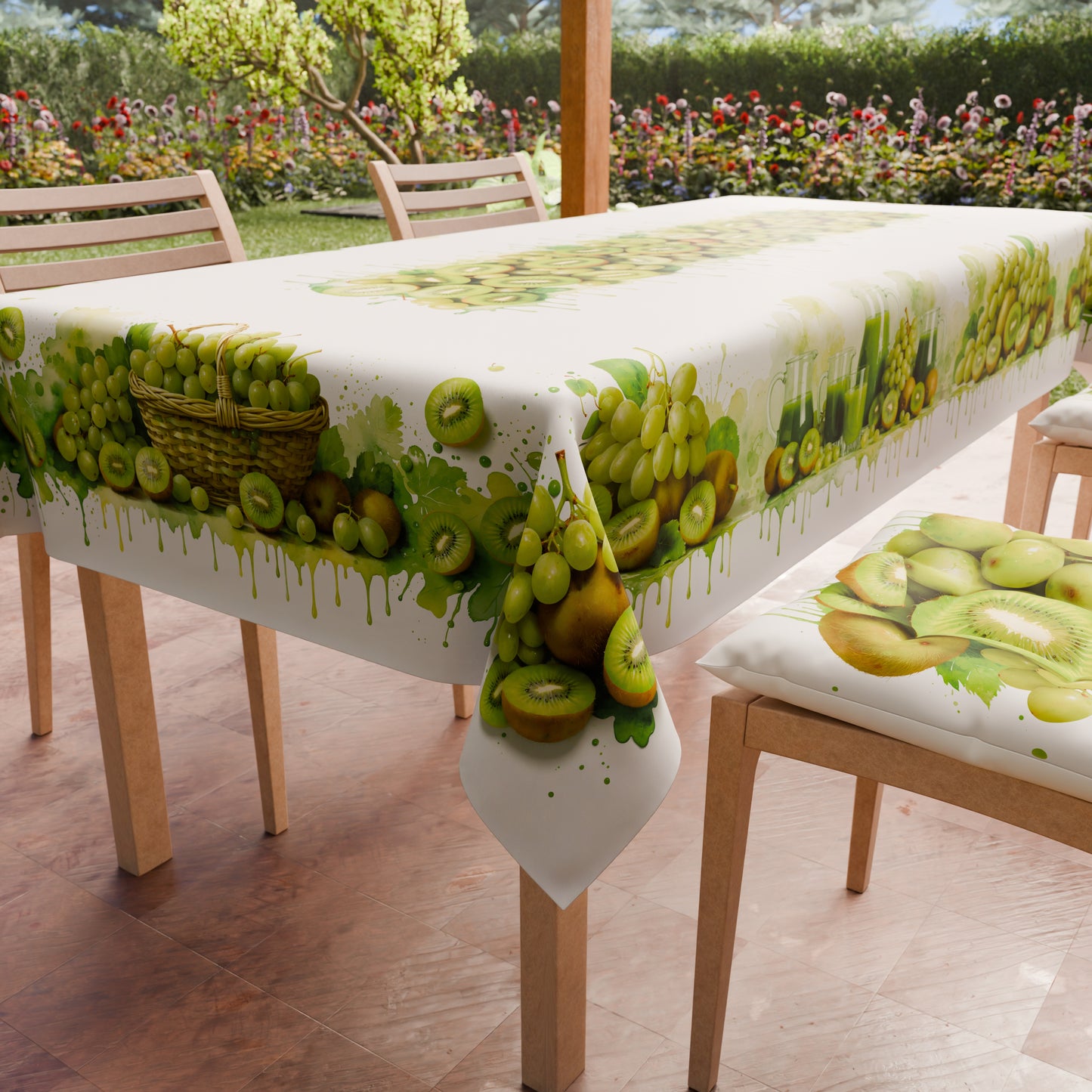 Promo Cucina Fruit Kiwi e Uva Tovaglia in Stampa Digitale + Tovaglia Trasparente + Runner in Omaggio.