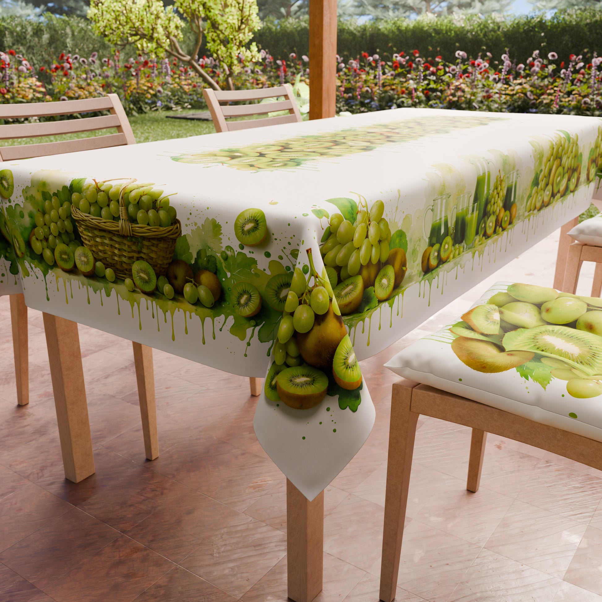 Promo Cucina Fruit Kiwi e Uva Tovaglia in Stampa Digitale + Tovaglia Trasparente + Runner in Omaggio.