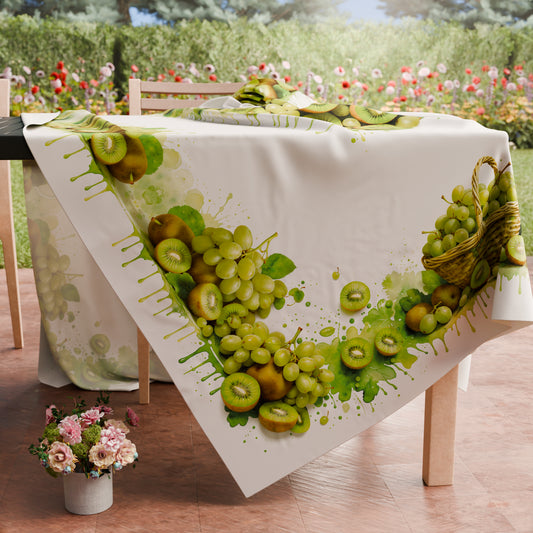Tovaglia da tavola Antimacchia, Copritavolo da Cucina Fruit - Kiwi e Uva