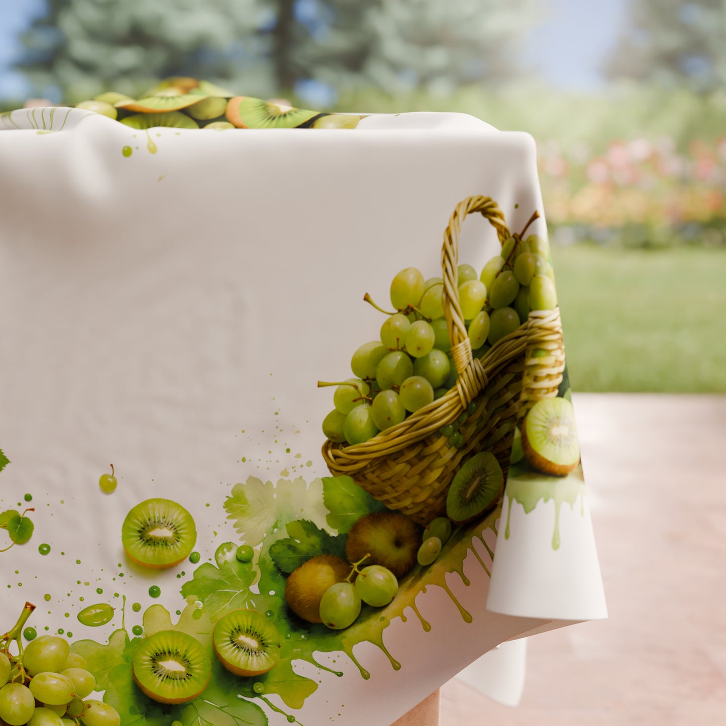 Tovaglia da tavola Antimacchia, Copritavolo da Cucina Fruit - Kiwi e Uva