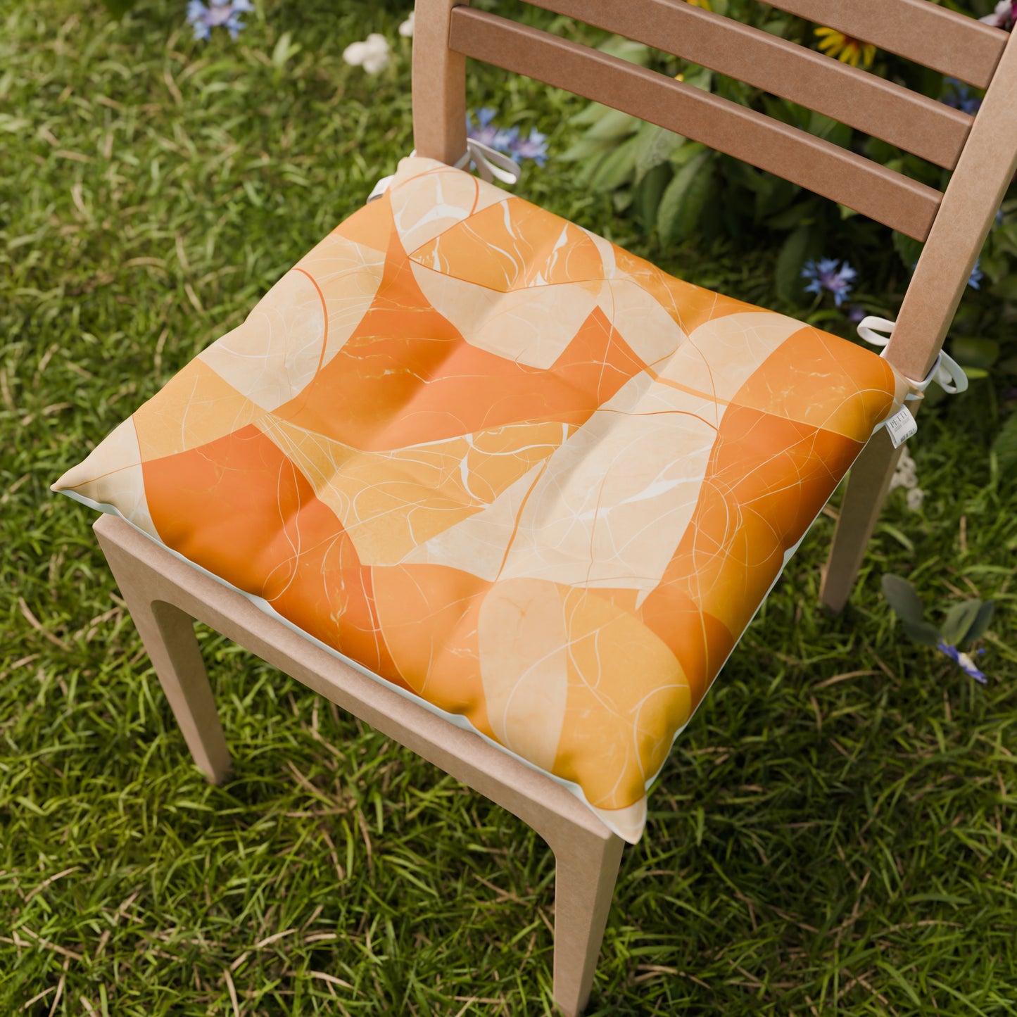 Cuscini per Sedie Coprisedia 6 Pezzi Geo Cerchio Arancio