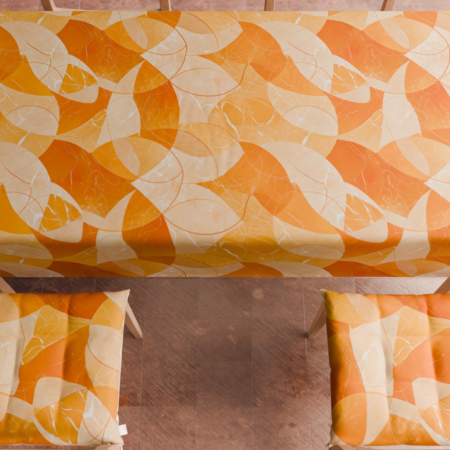 Cuscini per Sedie Coprisedia 6 Pezzi Geo Cerchio Arancio