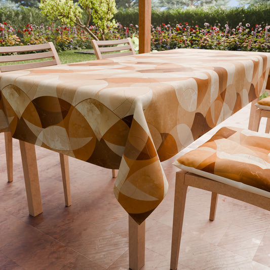 Promo Cucina Geo Cerchio Beige Tovaglia in Stampa Digitale + Tovaglia Trasparente + Runner in Omaggio.