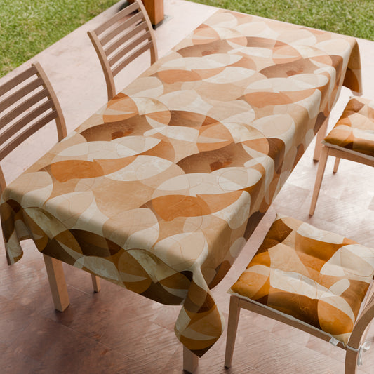 Tovaglia da tavola Antimacchia, Copritavolo da Cucina Geo - Cerchio Beige