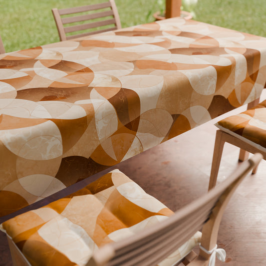 Tovaglia da tavola Antimacchia, Copritavolo da Cucina Geo - Cerchio Beige