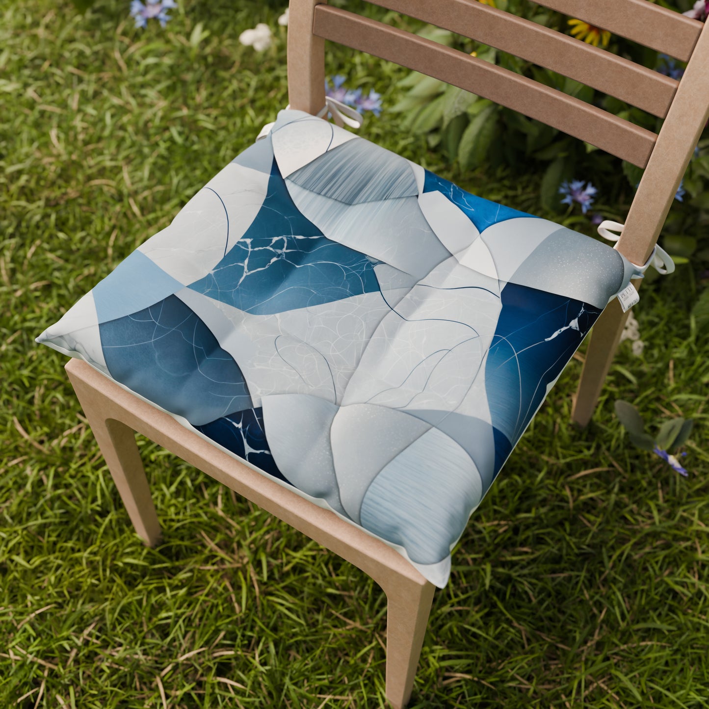 Cuscini per Sedie Coprisedia 6 Pezzi Geo Cerchio Blu