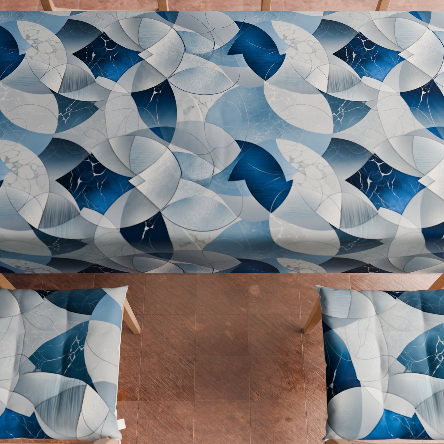 Cuscini per Sedie Coprisedia 6 Pezzi Geo Cerchio Blu