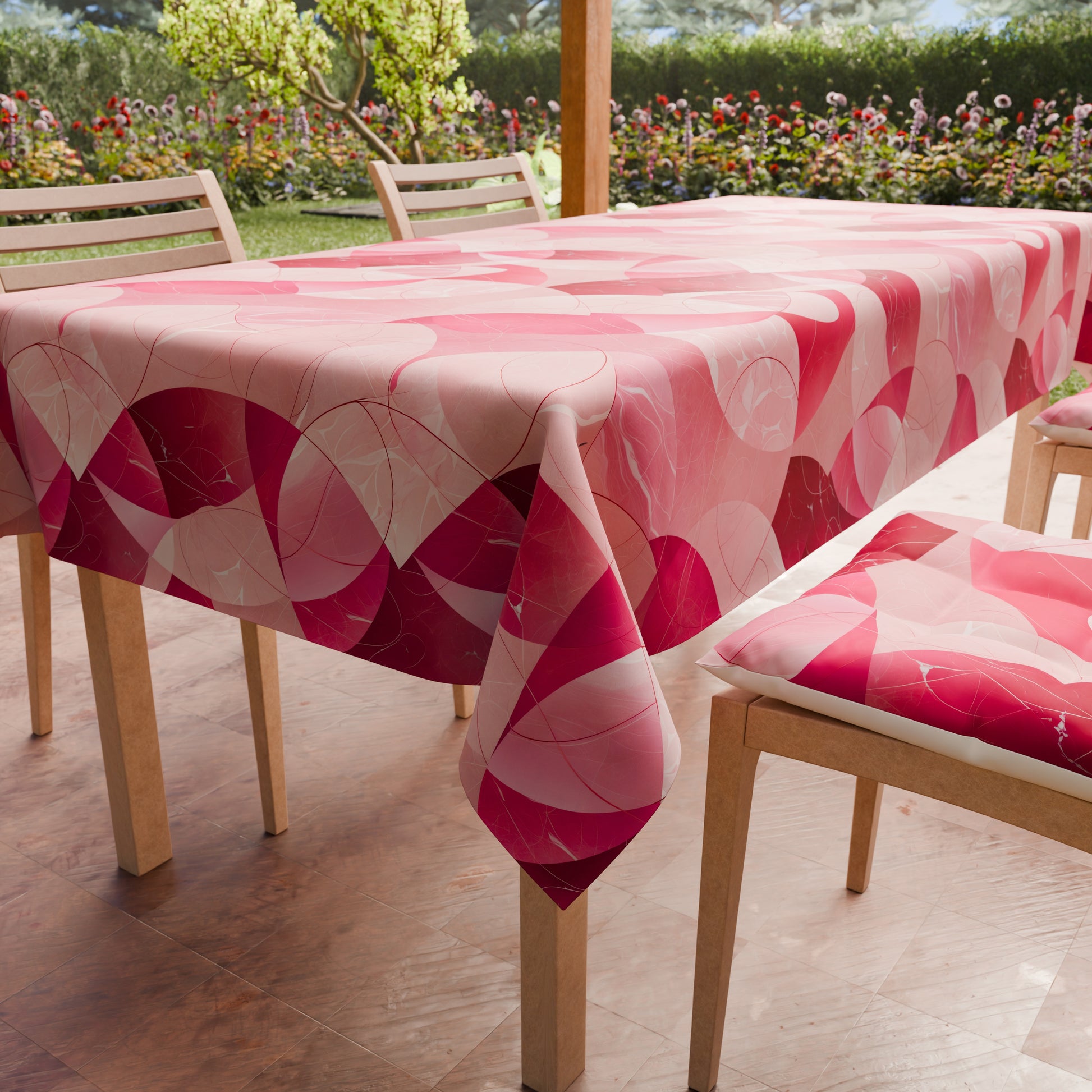 Promo Cucina Geo Cerchio Fucsia Tovaglia in Stampa Digitale + Tovaglia Trasparente + Runner in Omaggio.