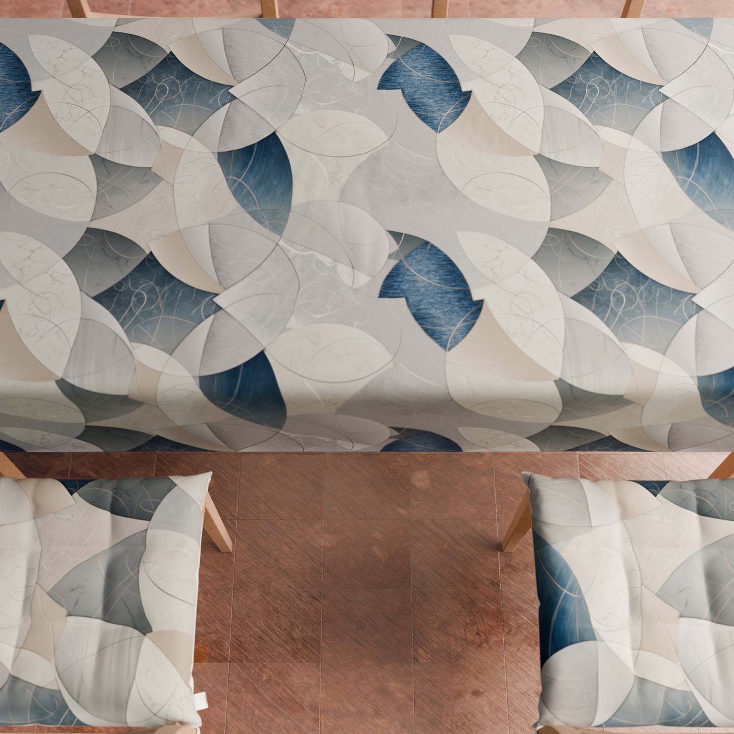 Cuscini per Sedie Coprisedia 6 Pezzi Geo Cerchio Jeans