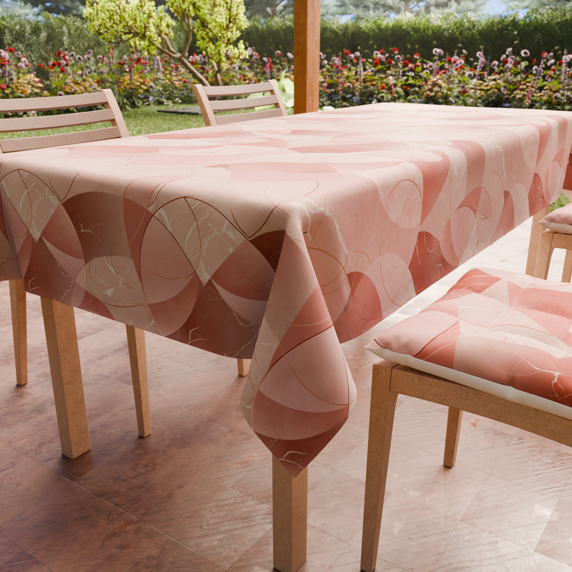 Promo Cucina Geo Cerchio Rosa Tovaglia in Stampa Digitale + Tovaglia Trasparente + Runner in Omaggio.